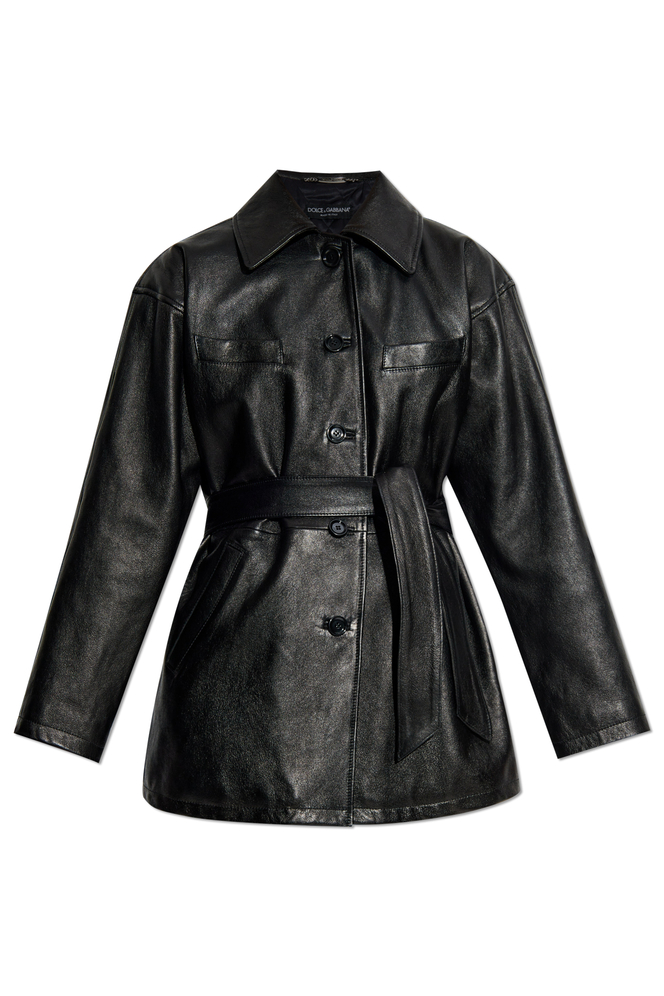 Czarny Kurtka skórzana Dolce & Gabbana - Vitkac Polska